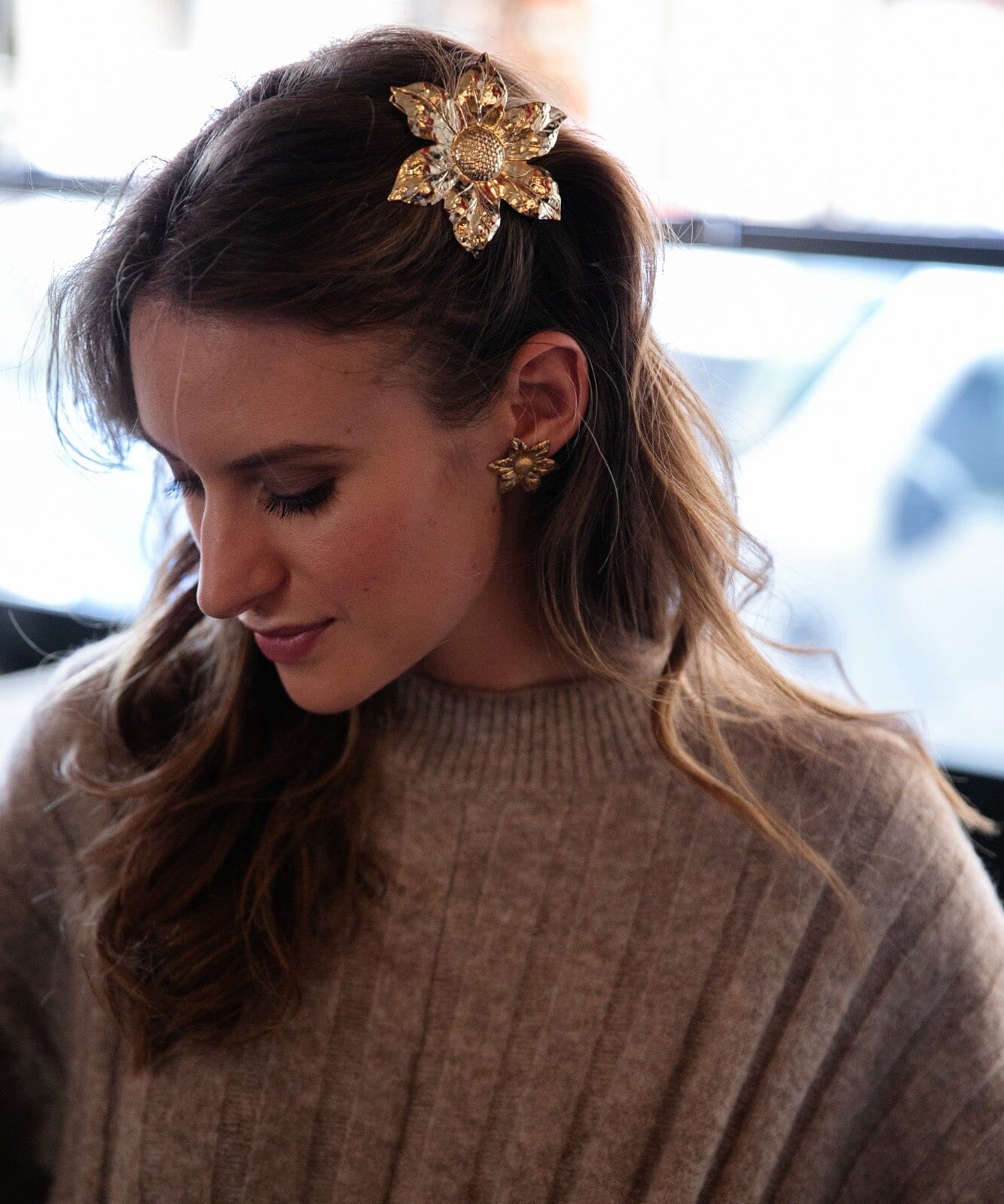 Maxi Barrette Hespéris Or Fleur Accessoires Monsieur Simone