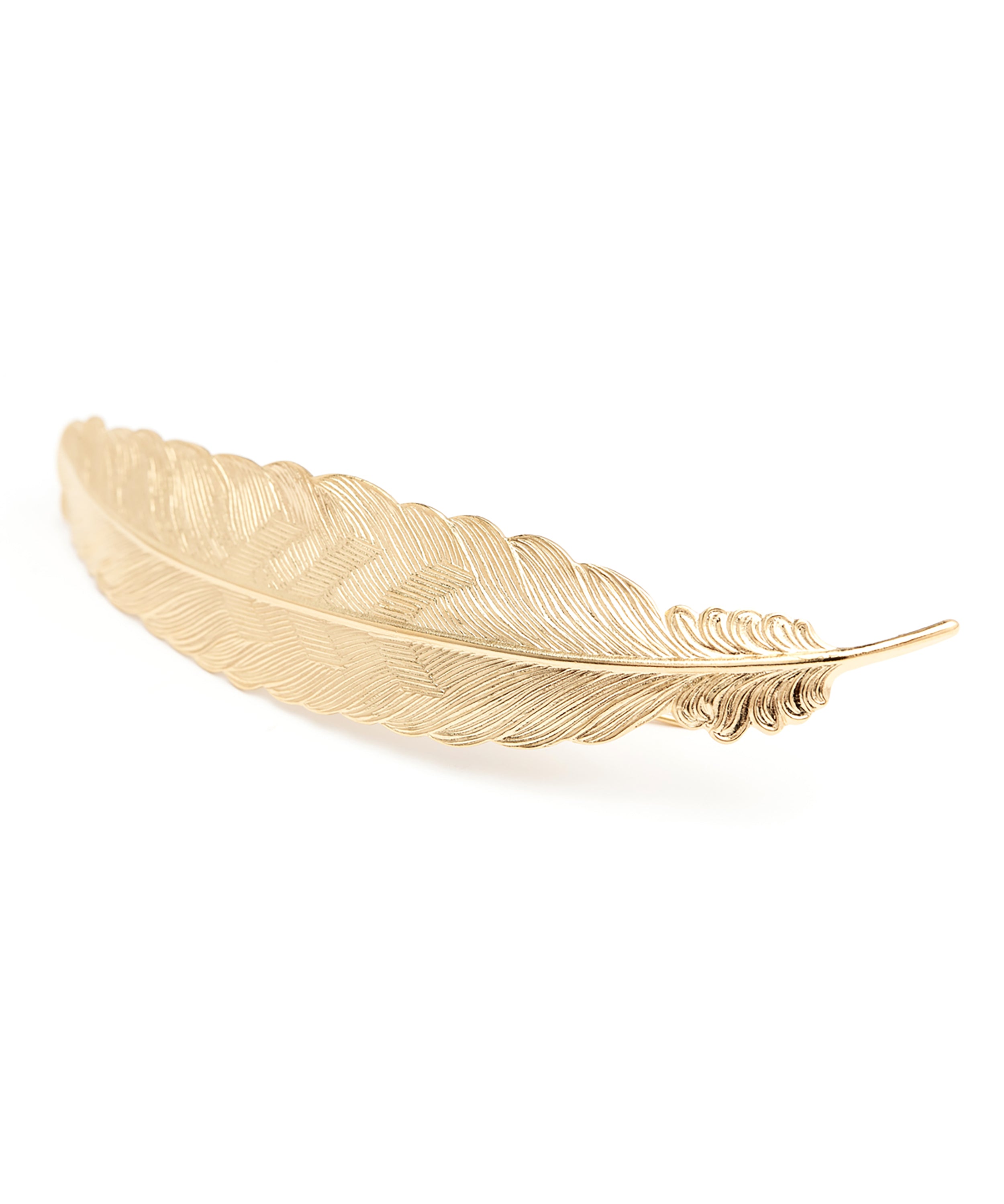 Maxi Barrette Phébé Or Plume Accessoires Monsieur Simone