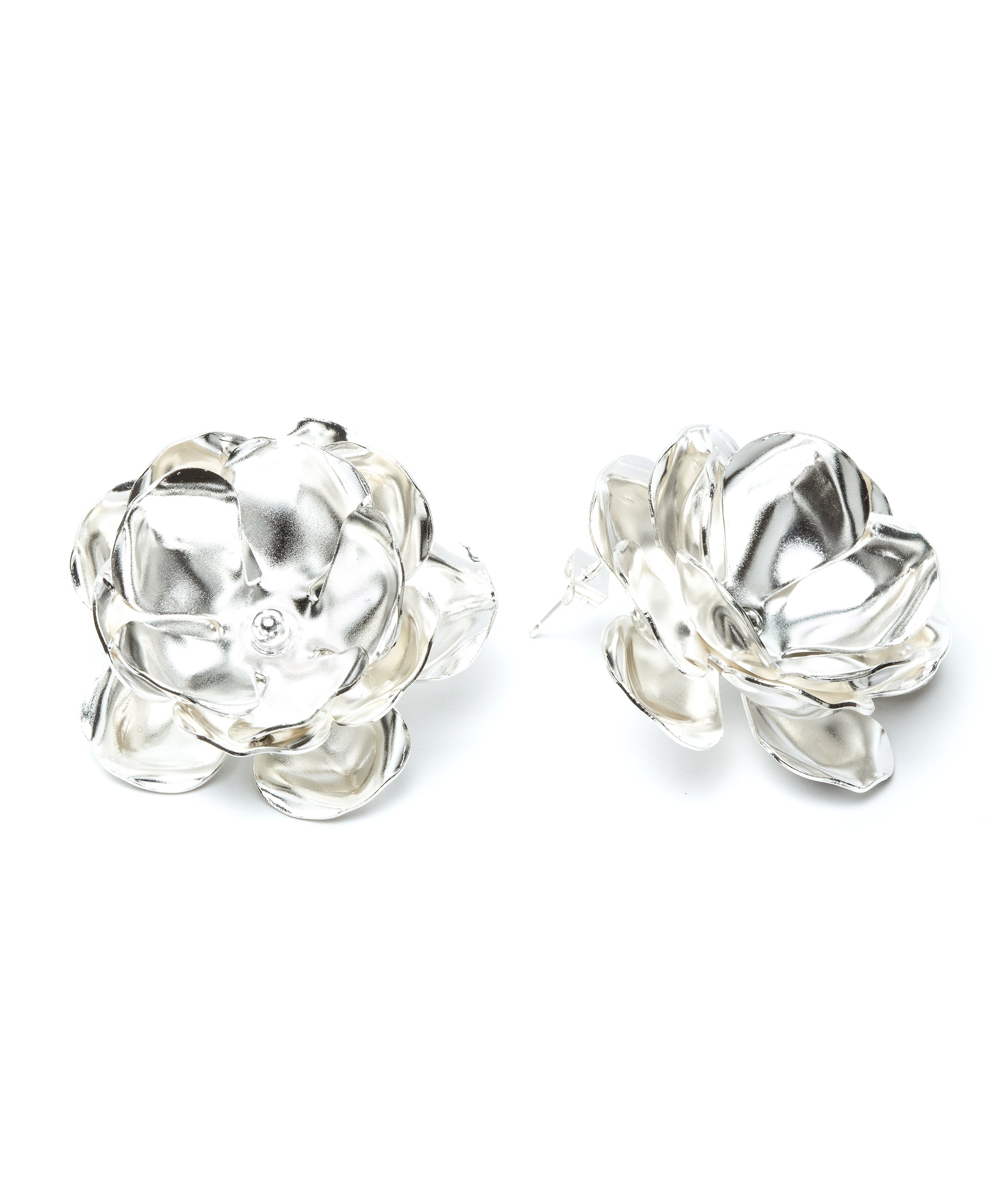 Maxi Boucles d'Oreilles Puces Aglaé Argent Fleurs Boucles d'Oreilles Monsieur Simone