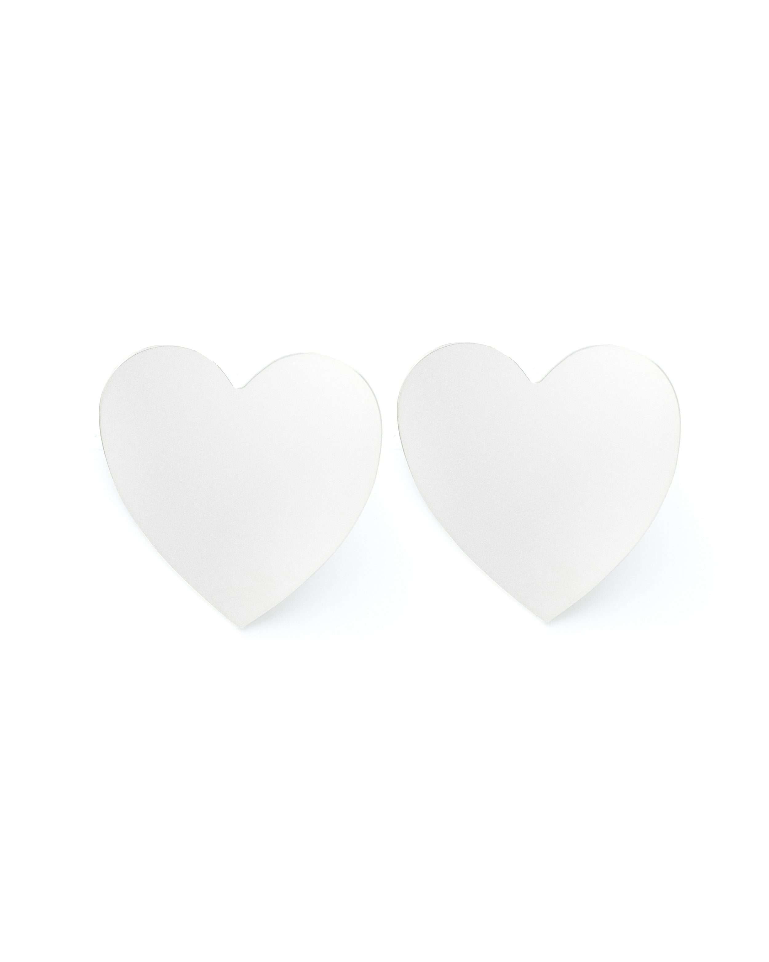 Maxi Boucles d'Oreilles Puces Aphrodite Argent Coeur Boucles d'Oreilles Monsieur Simone