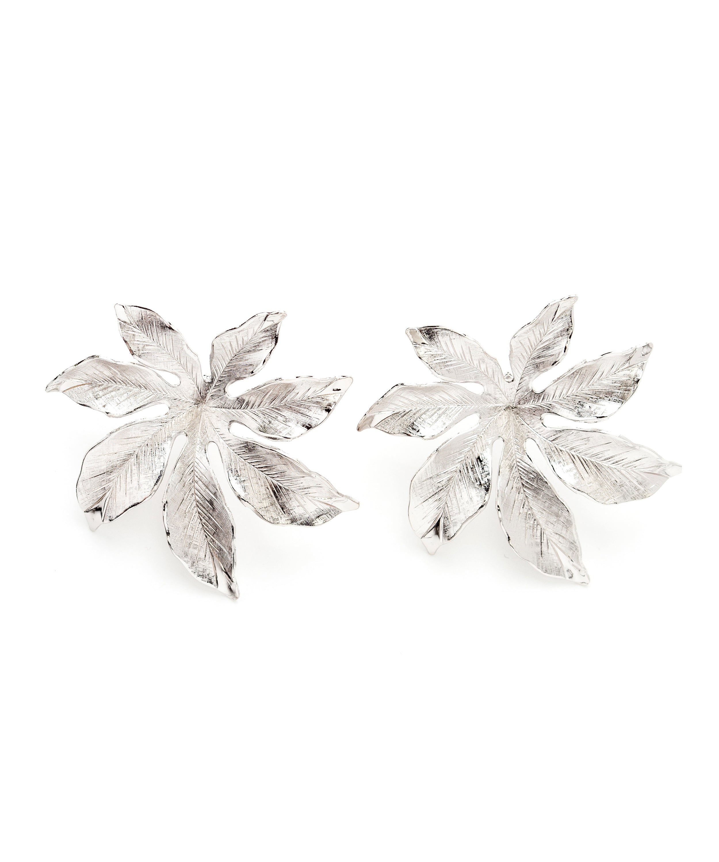 Maxi Boucles d'Oreilles Puces Chloris Argent Fleurs Boucles d'Oreilles Monsieur Simone