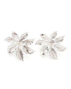 Maxi Boucles d'Oreilles Puces Chloris Argent Fleurs Boucles d'Oreilles Monsieur Simone