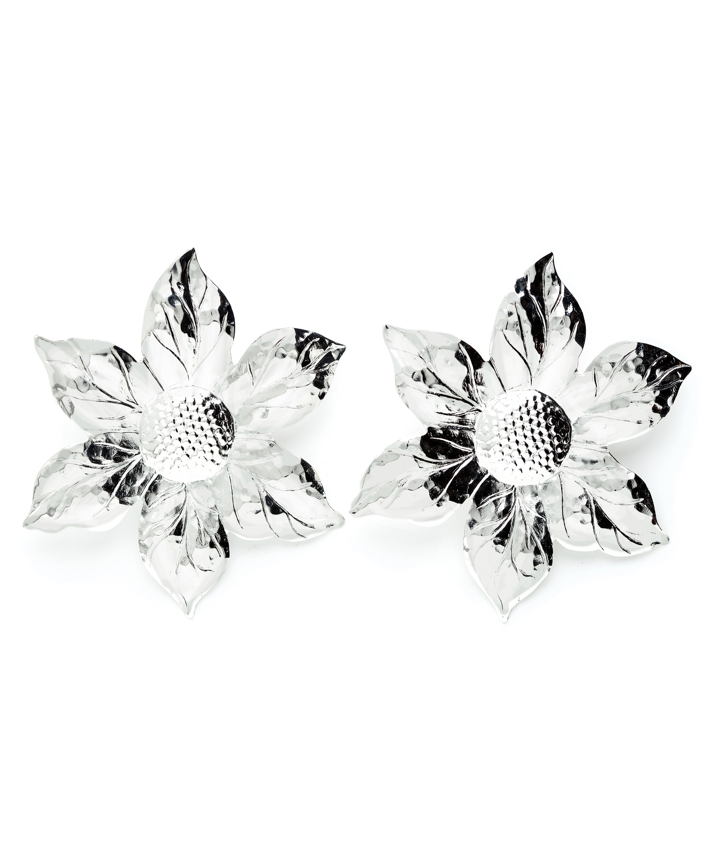 Maxi Boucles d'Oreilles Puces Hespéris Argent Fleurs Boucles d'Oreilles Monsieur Simone