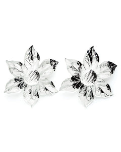 Maxi Boucles d'Oreilles Puces Hespéris Argent Fleurs Boucles d'Oreilles Monsieur Simone