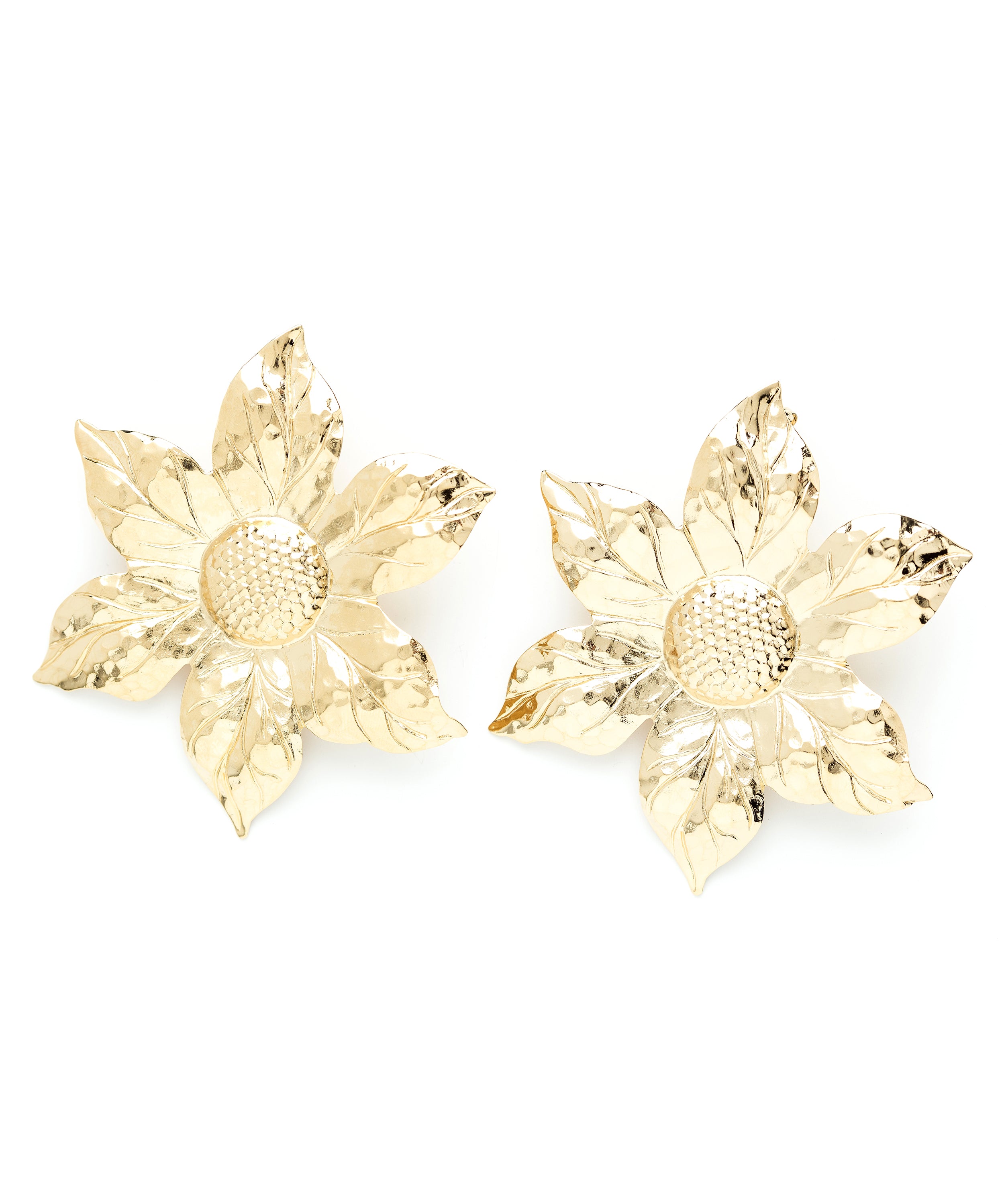 Maxi Boucles d'Oreilles Puces Hespéris Or Fleurs Boucles d'Oreilles Monsieur Simone