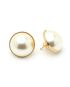 Maxi Boucles d'Oreilles Puces Nélya Or Perles Boucles d'Oreilles Monsieur Simone