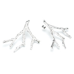 Maxi Boucles d'Oreilles Puces Pallas Argent Corail Boucles d'Oreilles Monsieur Simone