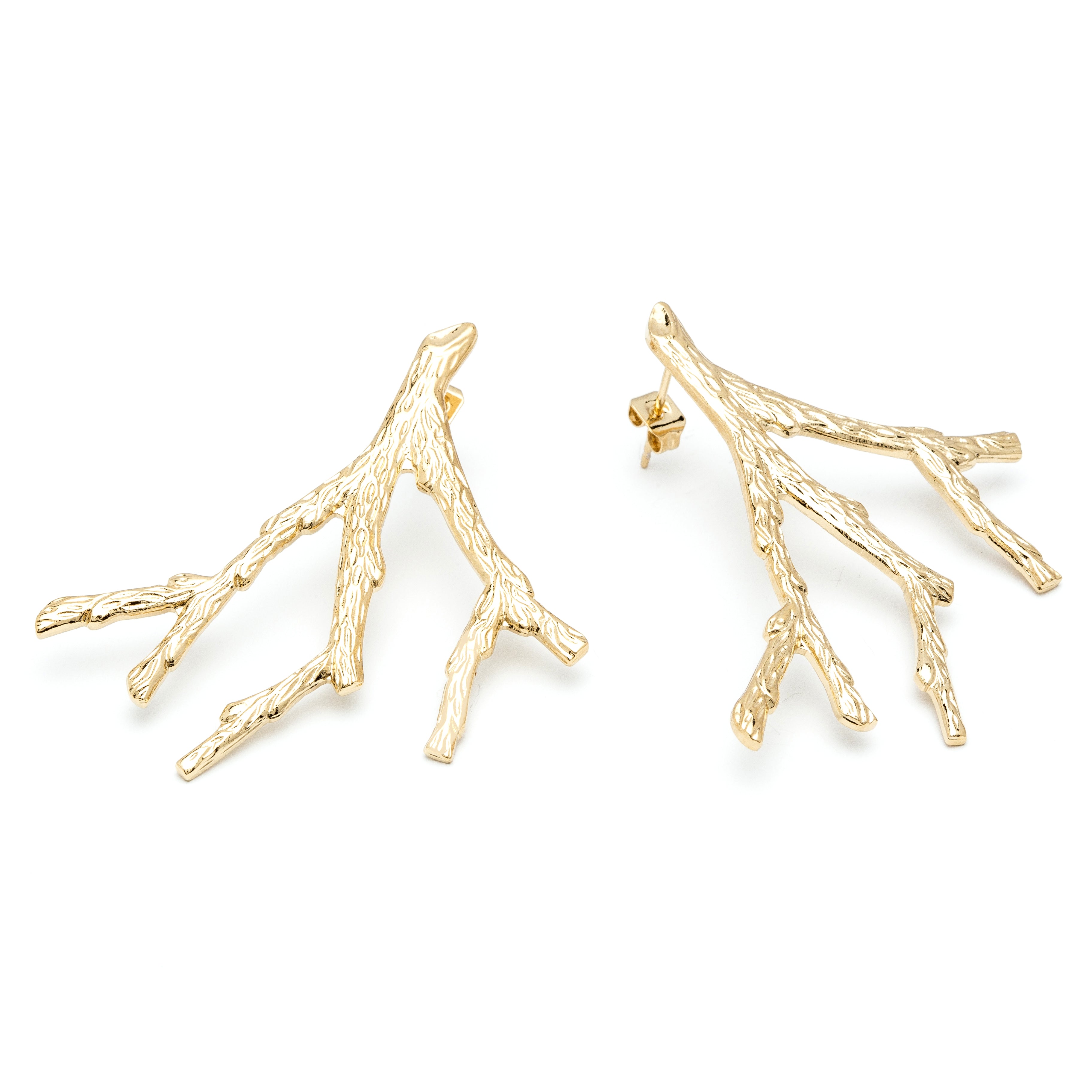 Maxi Boucles d'Oreilles Puces Pallas Or Corail Boucles d'Oreilles Monsieur Simone