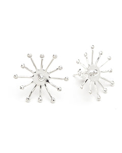 Maxi Boucles d'Oreilles Puces Rhéa Argent Flocons Boucles d'Oreilles Monsieur Simone