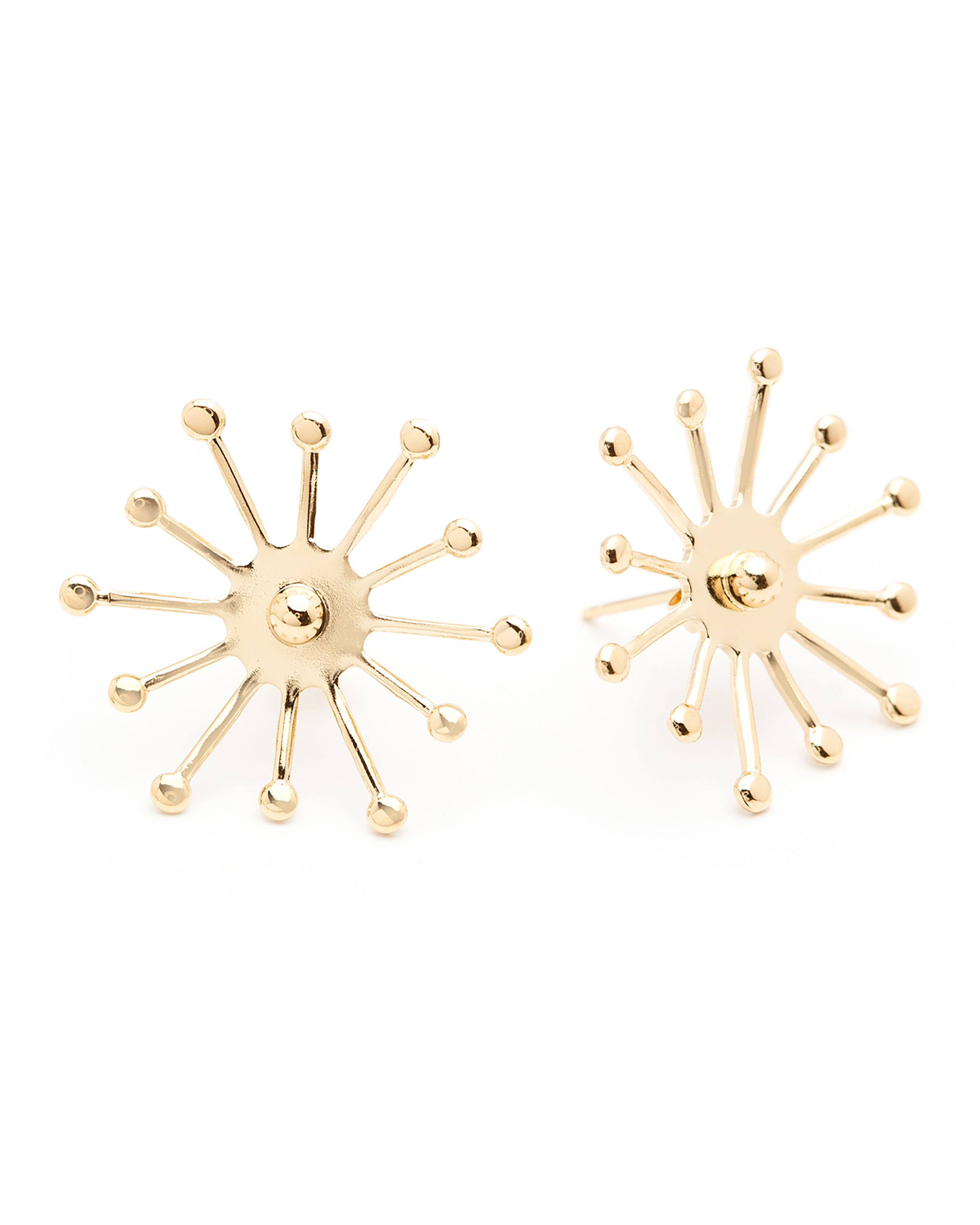 Maxi Boucles d'Oreilles Puces Rhéa Or Flocons Boucles d'Oreilles Monsieur Simone
