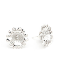 Maxi Boucles d'Oreilles Puces Théia Argent Fleurs Boucles d'Oreilles Monsieur Simone