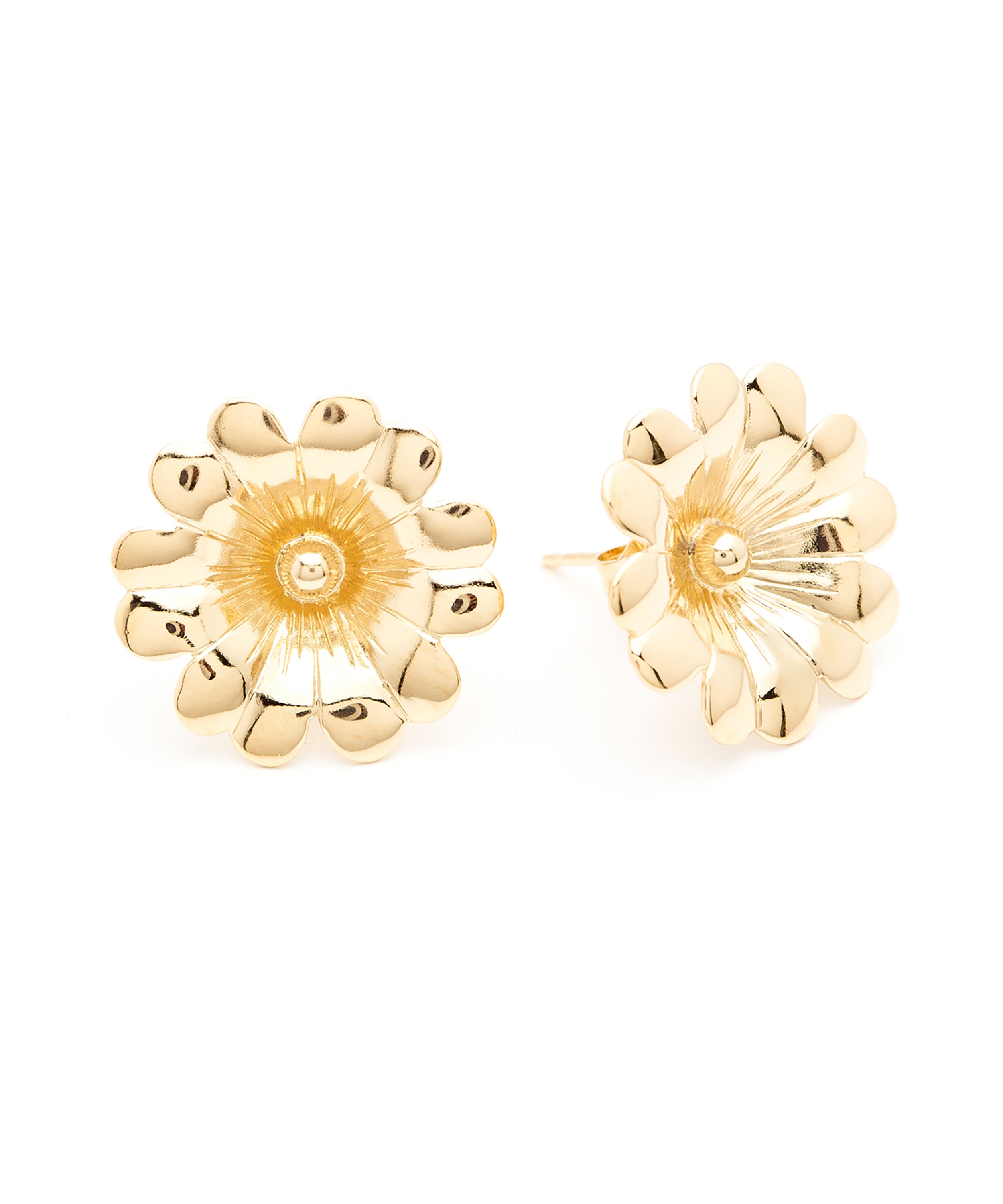 Maxi Boucles d'Oreilles Puces Théia Or Fleurs Boucles d'Oreilles Monsieur Simone