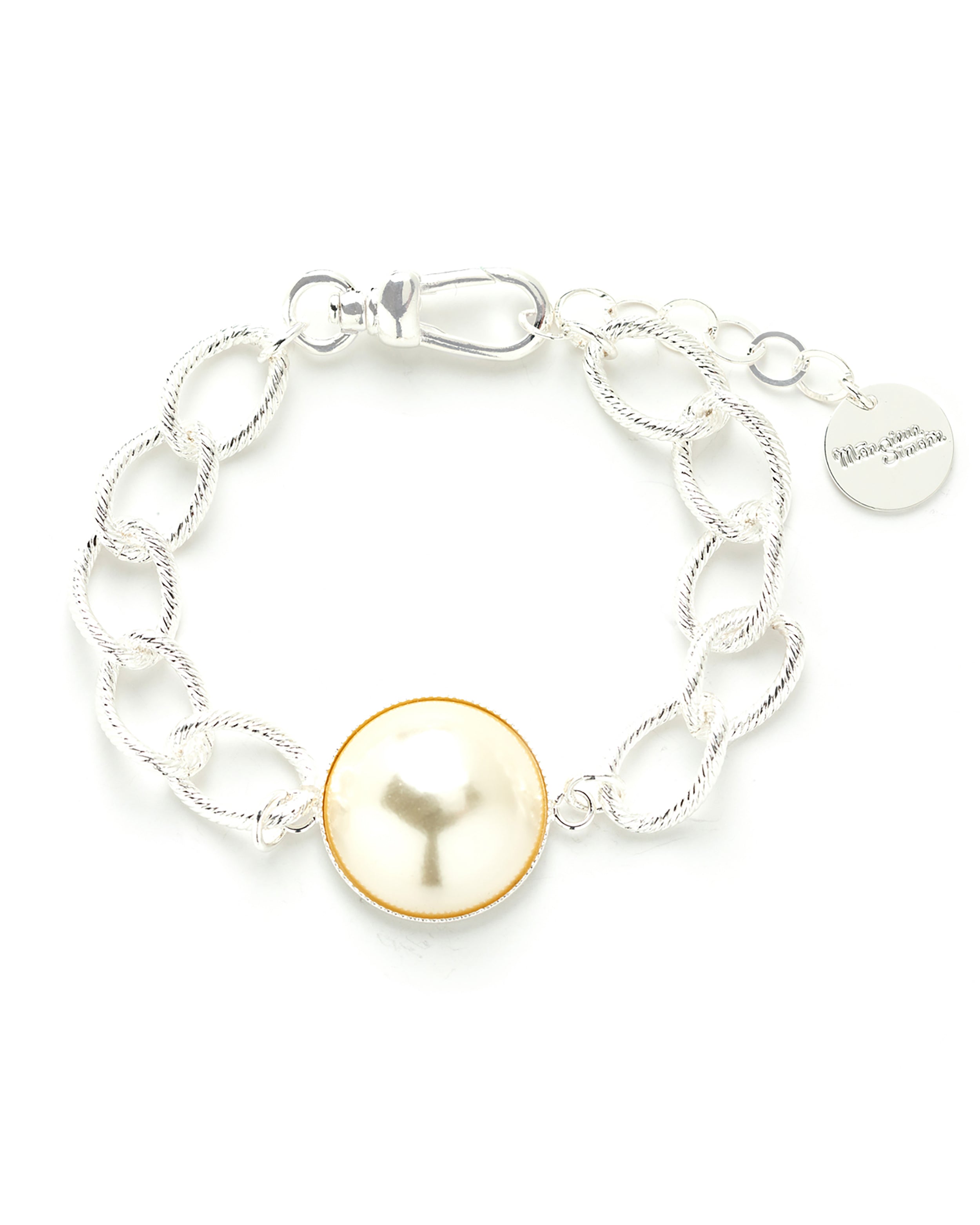 Maxi Bracelet Nélya Argent Perle Bracelets Monsieur Simone