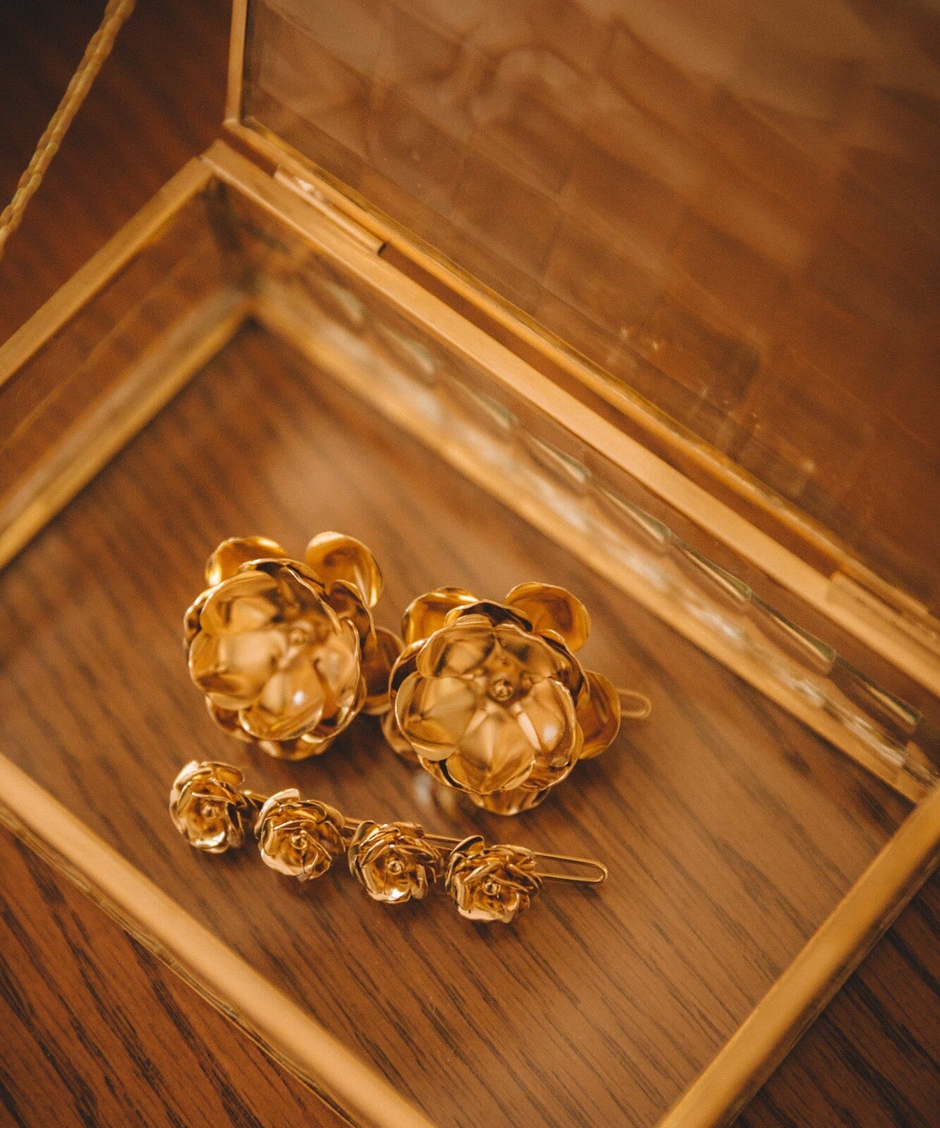 Mini Barrette Aglaé Or Fleurs Accessoires Monsieur Simone