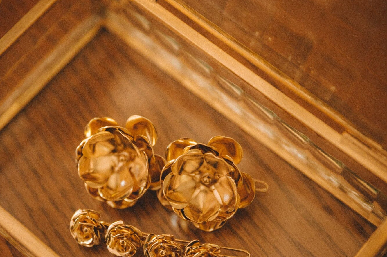 Mini Barrette Aglaé Or Fleurs Accessoires Monsieur Simone