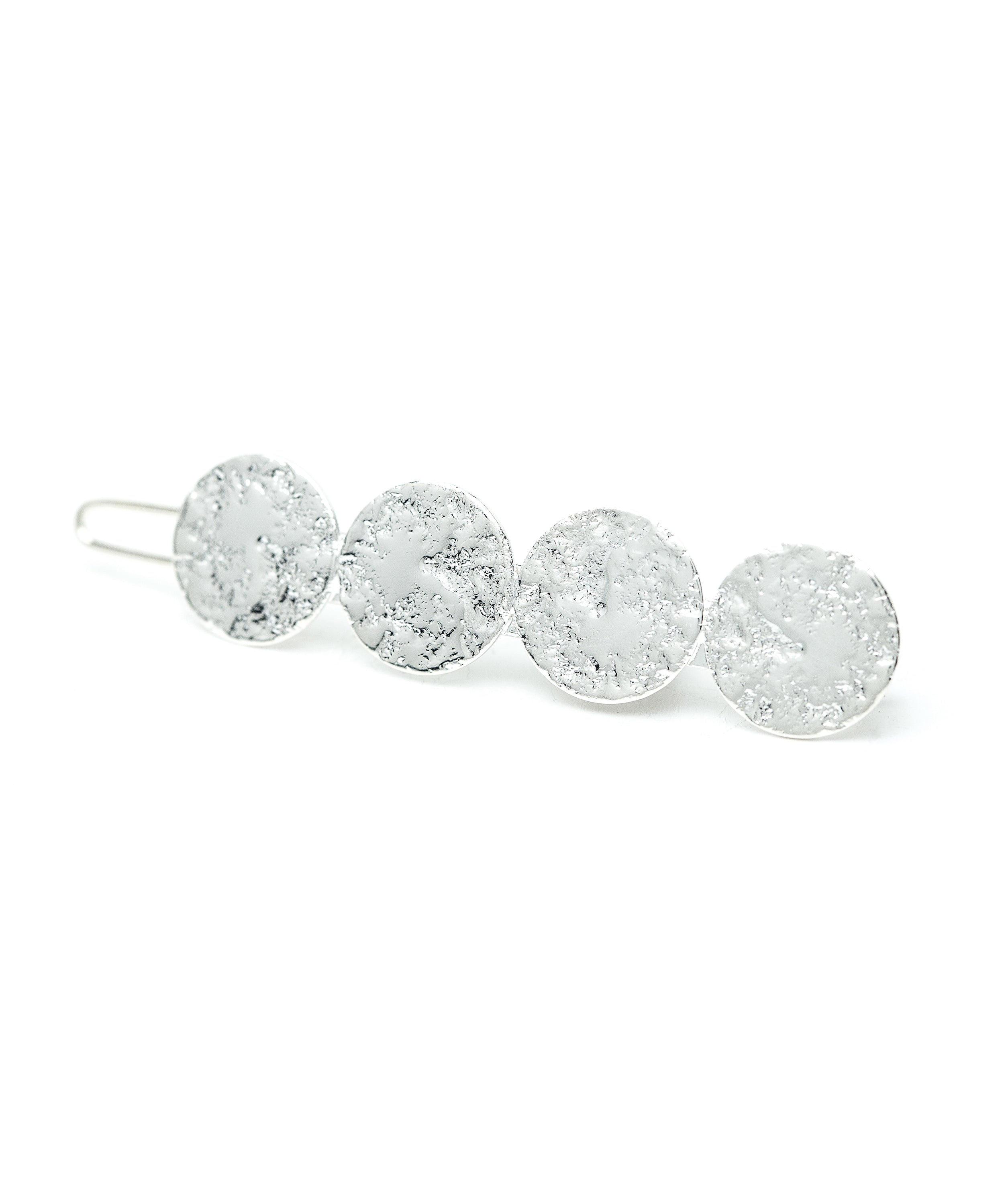 Mini Barrette Hestia Argent Ronds Martelés Accessoires Monsieur Simone
