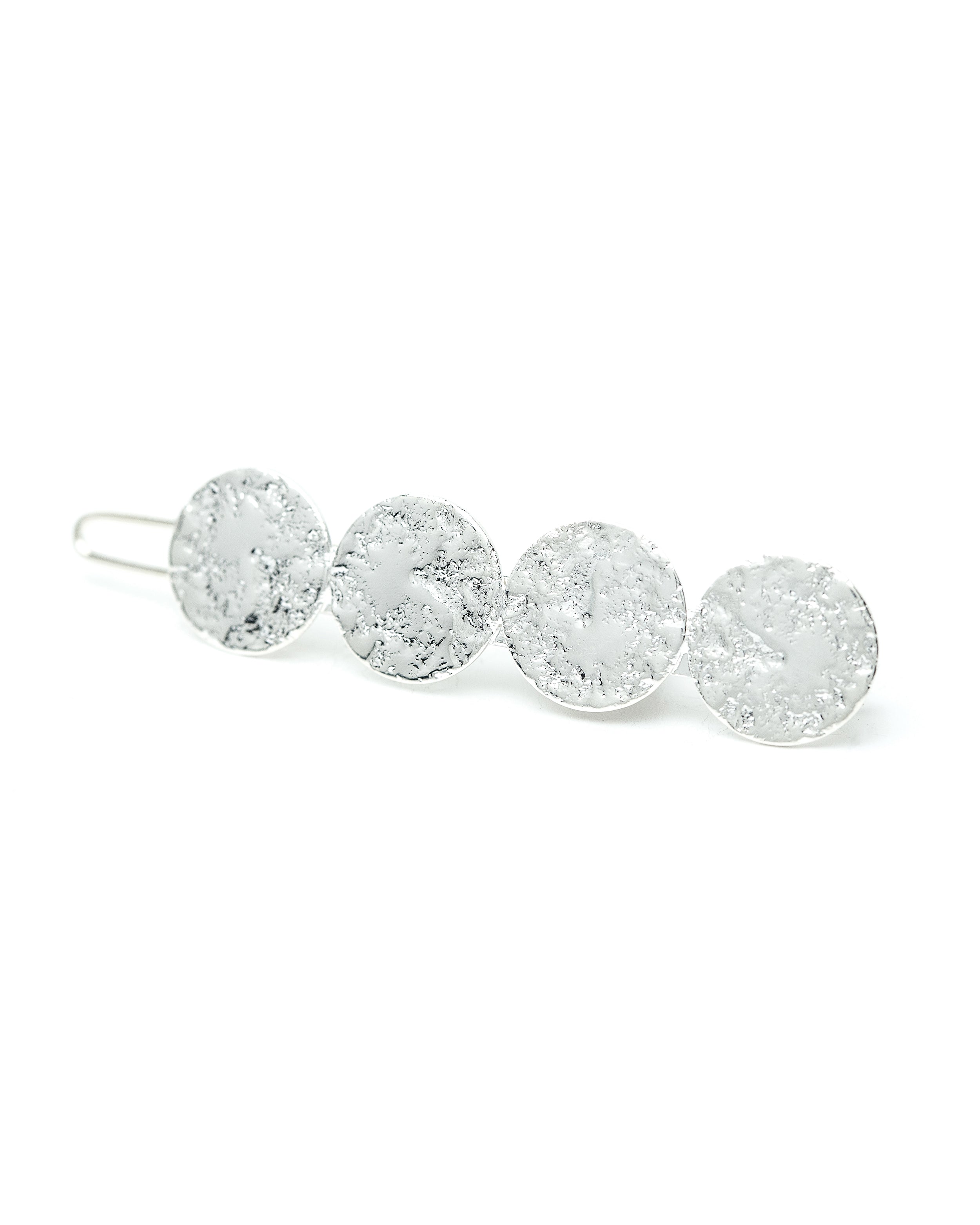 Mini Barrette Hestia Argent Ronds Martelés Accessoires Monsieur Simone