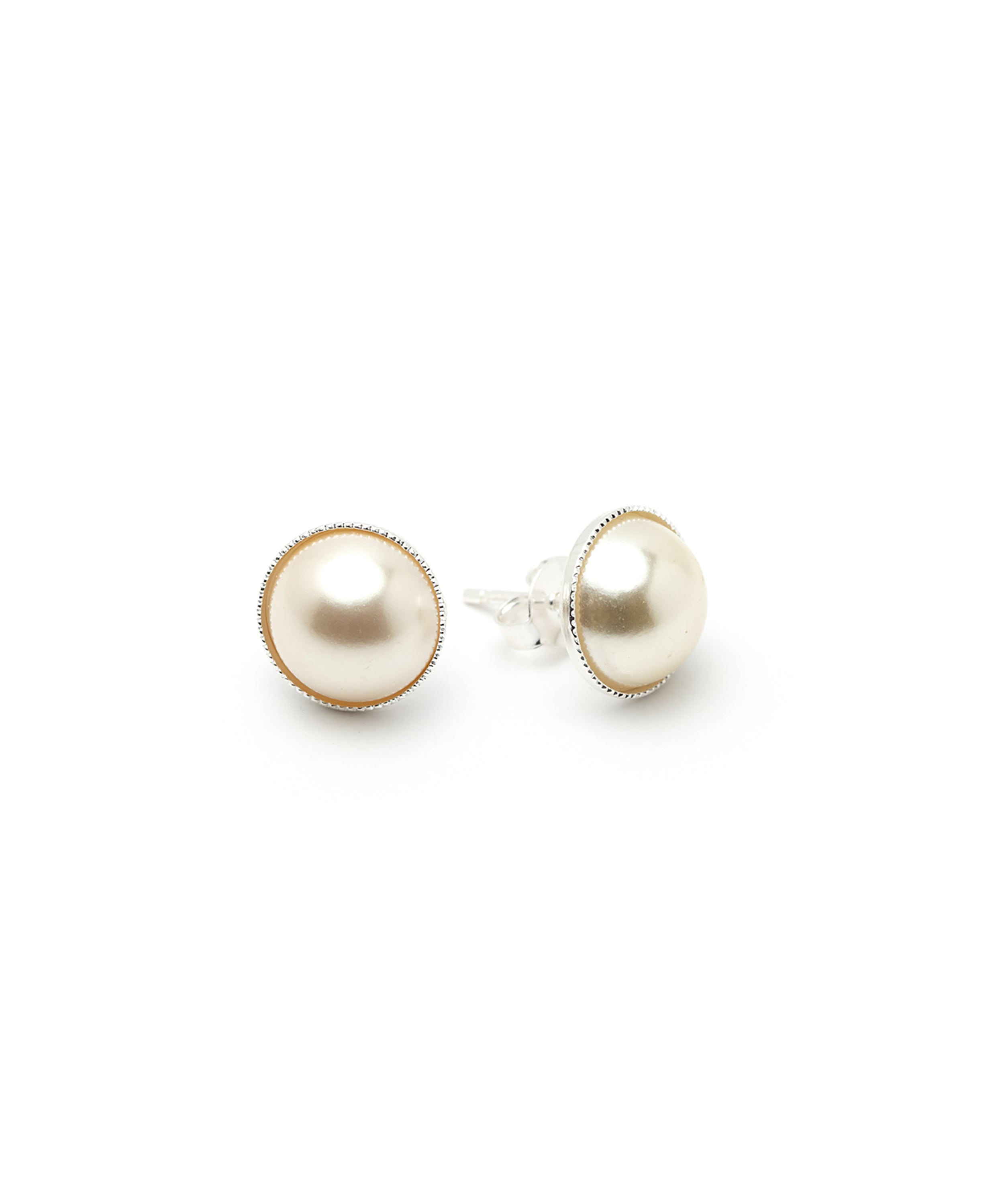 Mini Boucles d'Oreilles Puces Nélya Argent Perles Boucles d'oreilles Monsieur Simone