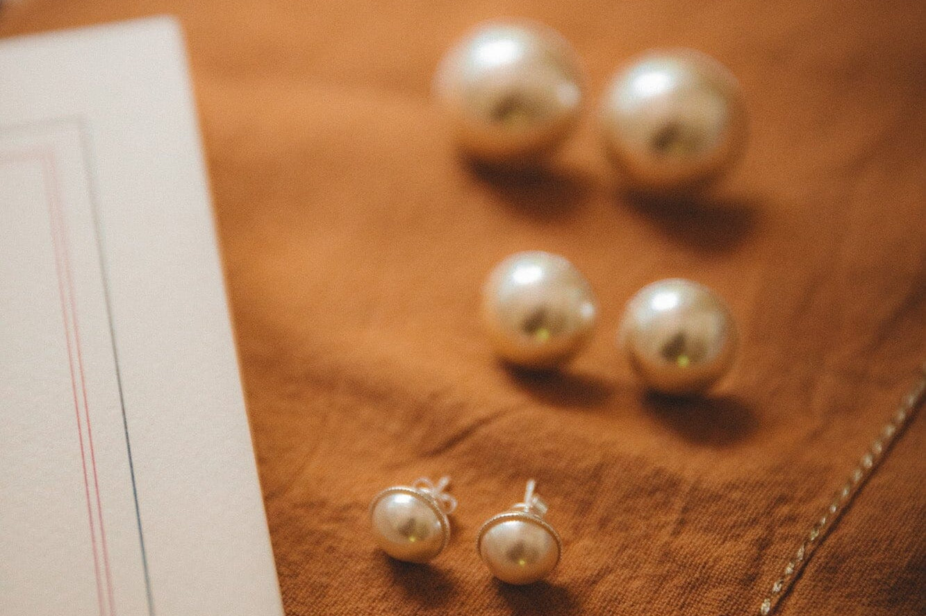 Mini Boucles d'Oreilles Puces Nélya Argent Perles Boucles d'oreilles Monsieur Simone