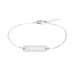 Bracelet Gravé Monsieur Argent Ivoire Bracelets Monsieur Simone