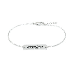 Bracelet Gravé Monsieur Argent Noir Bracelets Monsieur Simone