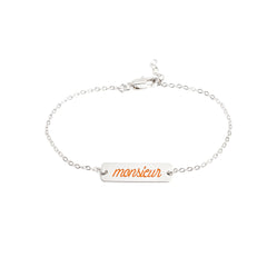 Bracelet Gravé Monsieur Argent Orange Brûlé Bracelets Monsieur Simone