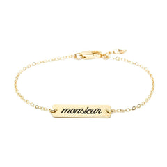 Bracelet Gravé Monsieur Or Noir Bracelets Monsieur Simone