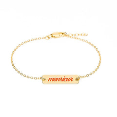 Bracelet Gravé Monsieur Or Rouge Bracelets Monsieur Simone