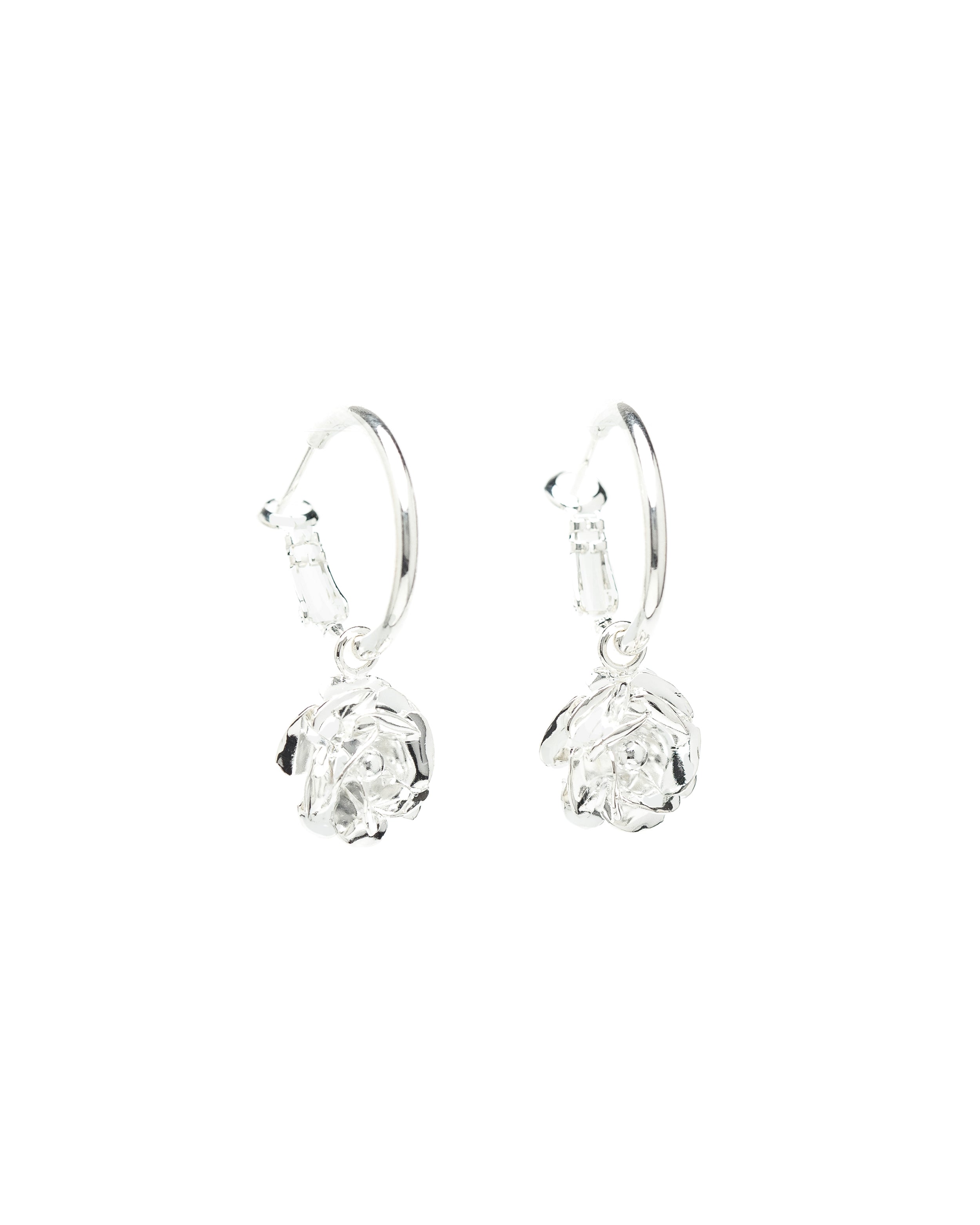 Mini Créoles Aglaé Argent Fleurs Boucles d'Oreilles Monsieur Simone