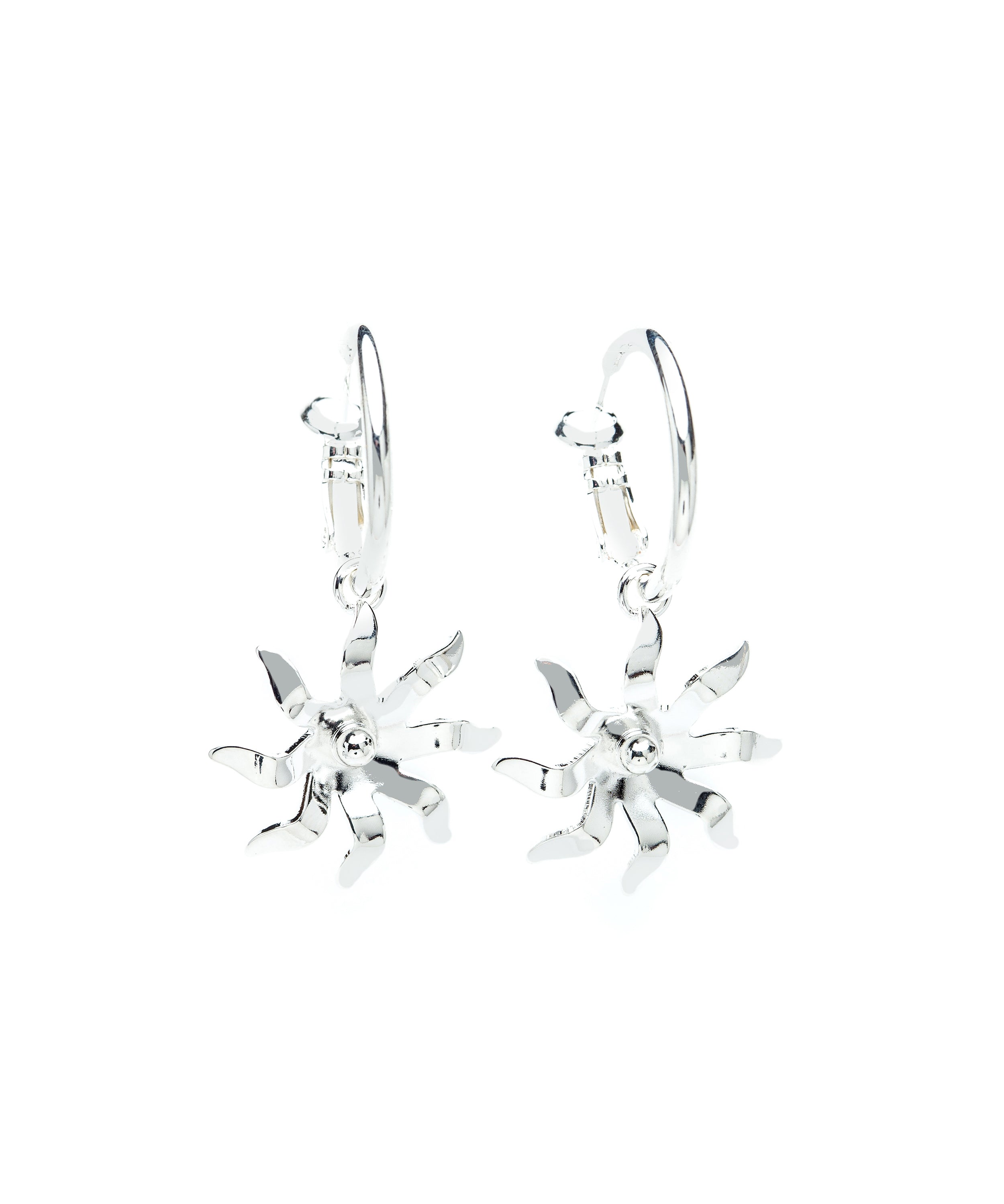 Mini Créoles Éos Argent Soleils Boucles d'Oreilles Monsieur Simone