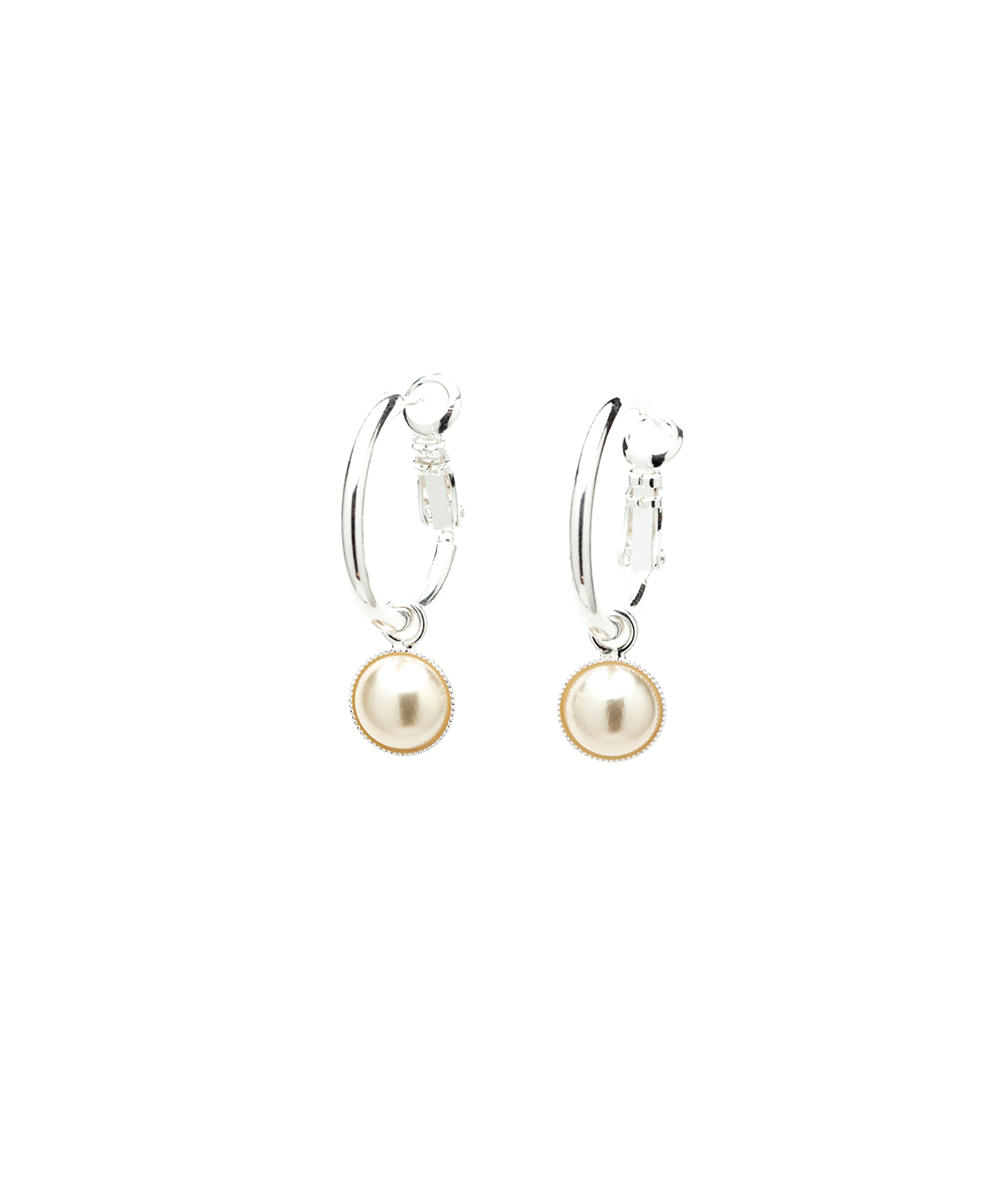Mini Créoles Nélya Argent Perles Boucles d'Oreilles Monsieur Simone
