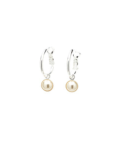 Mini Créoles Nélya Argent Perles Boucles d'Oreilles Monsieur Simone