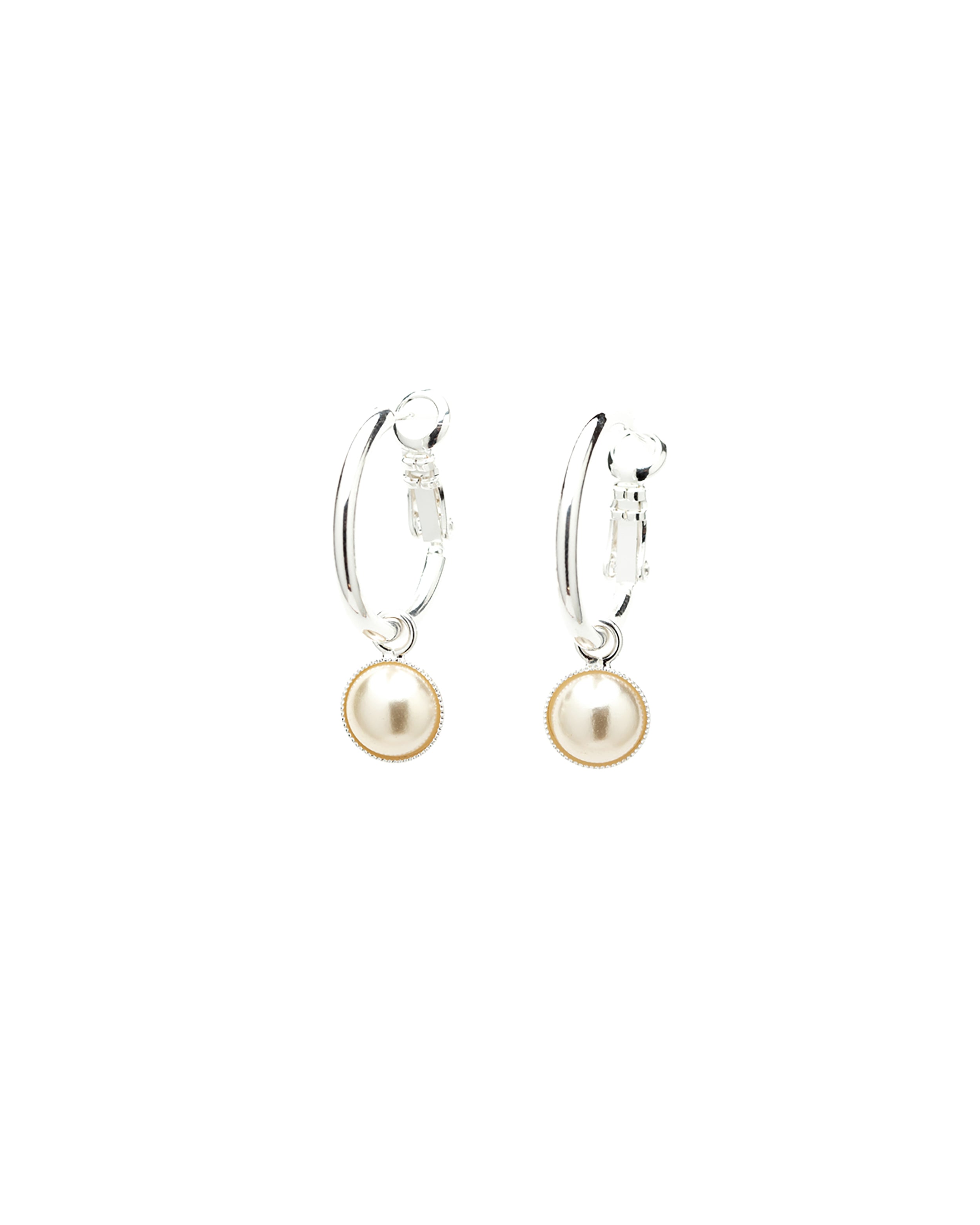Mini Créoles Nélya Argent Perles Boucles d'Oreilles Monsieur Simone