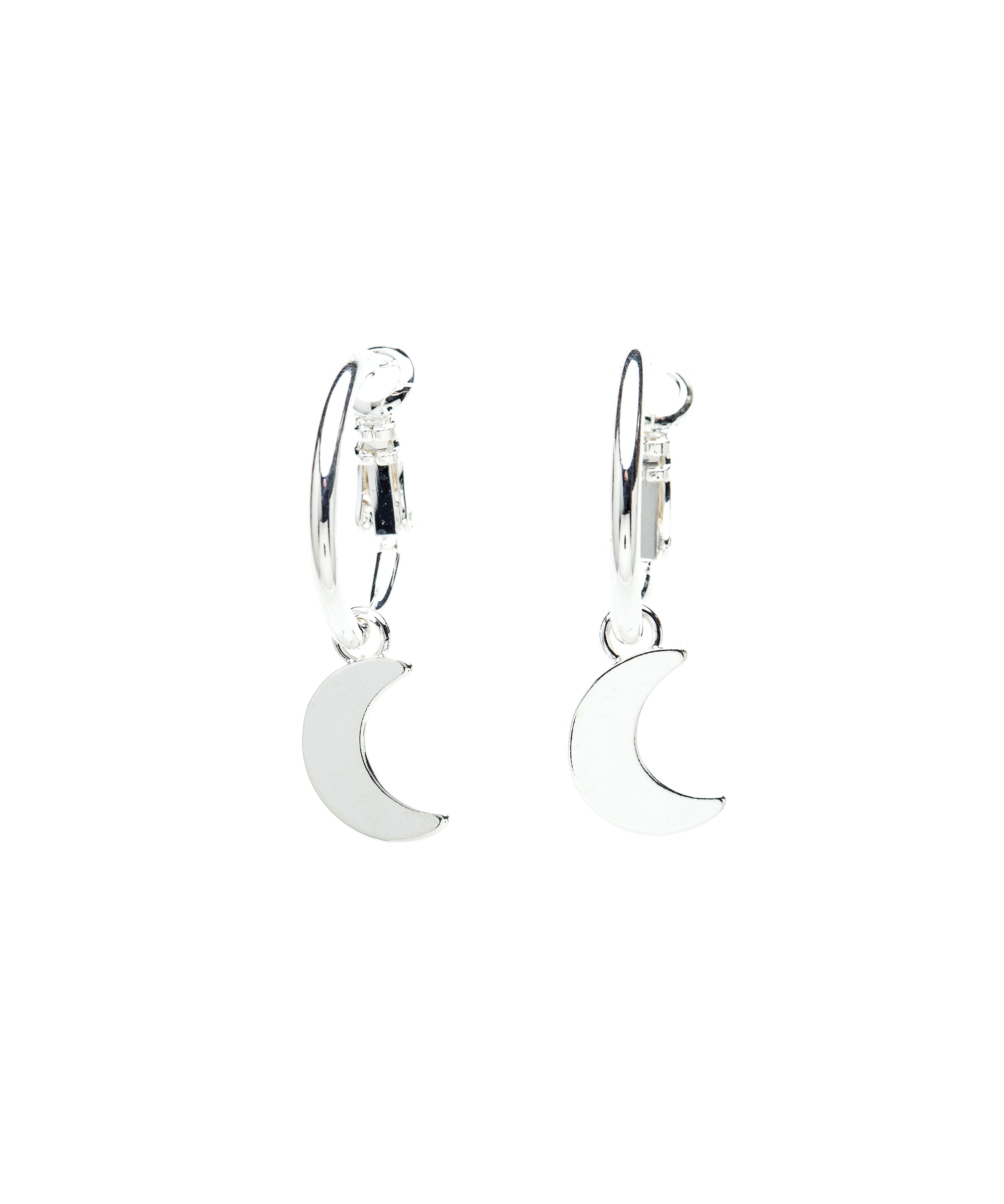 Mini Créoles Séléné Argent Lunes Boucles d'Oreilles Monsieur Simone