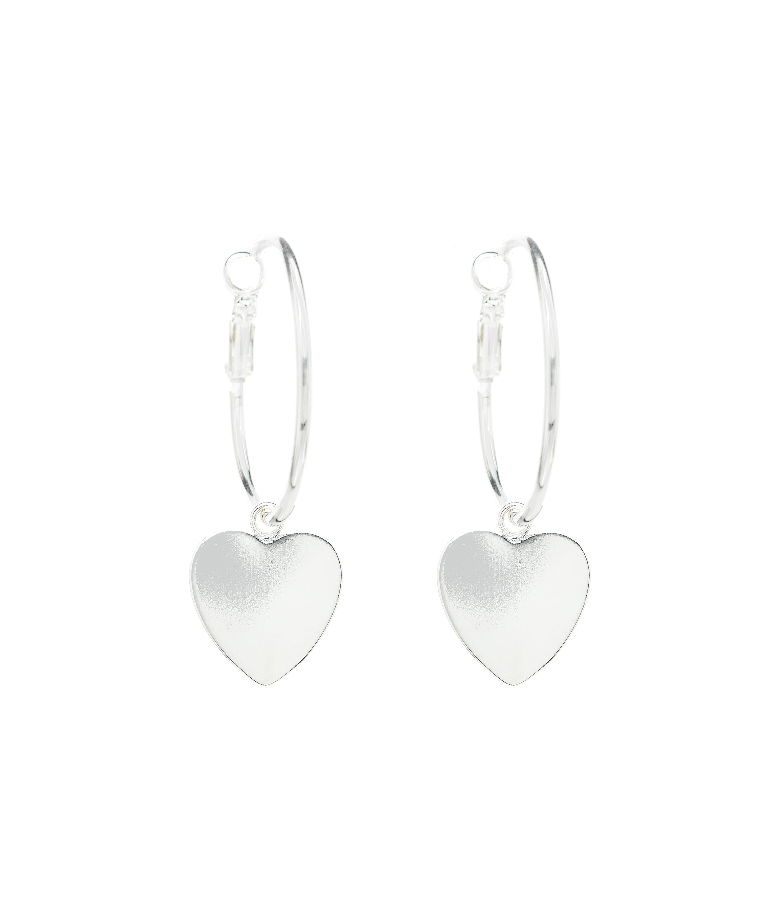 Petites Créoles Aphrodite Argent Coeur Boucles d'Oreilles Monsieur Simone