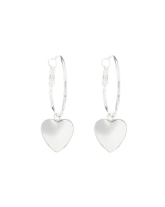 Petites Créoles Aphrodite Argent Coeur Boucles d'Oreilles Monsieur Simone