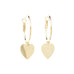 Petites Créoles Aphrodite Or Coeur Boucles d'Oreilles Monsieur Simone