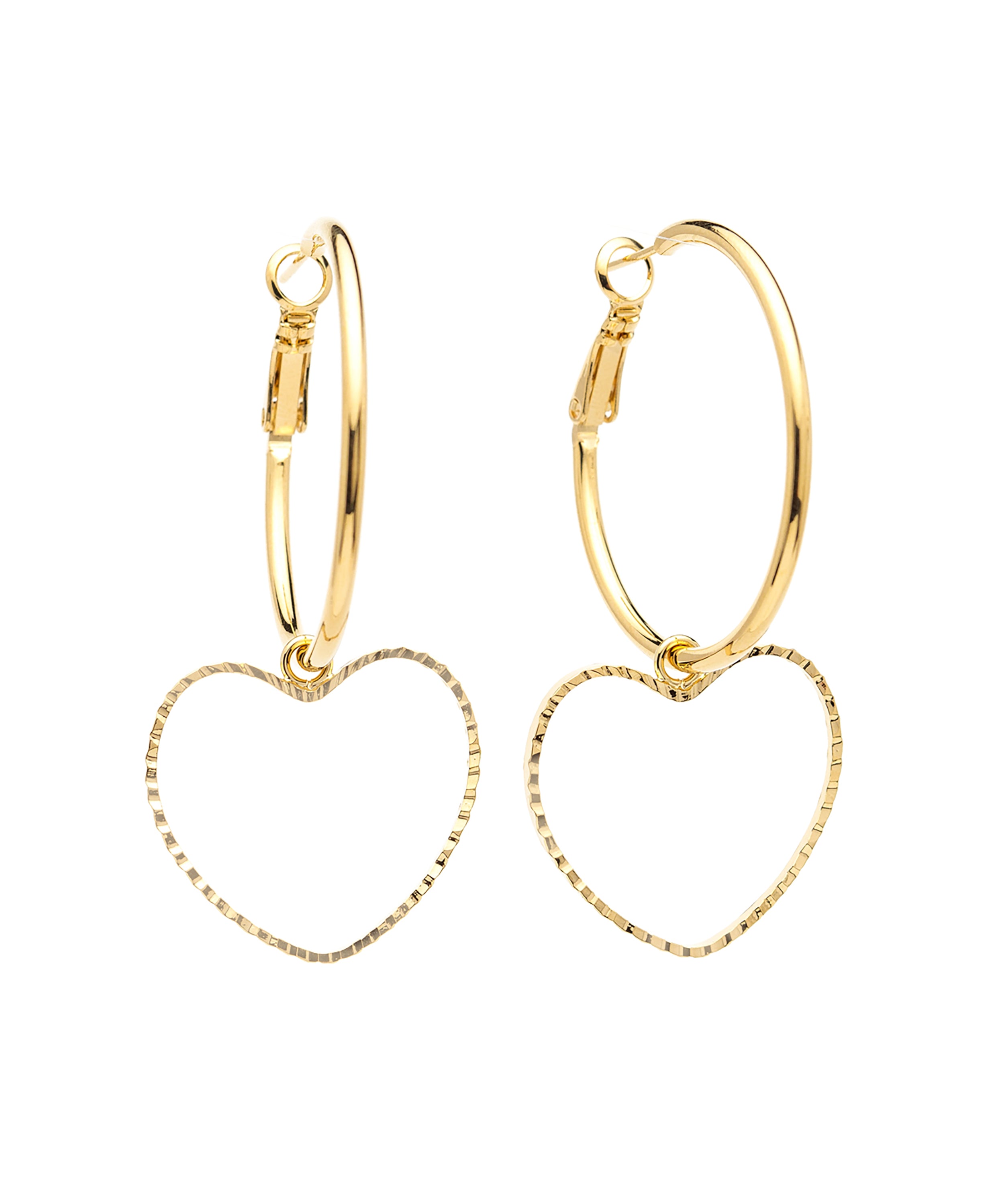 Petites Créoles Aura Or Coeur Boucles d'Oreilles Monsieur Simone