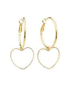 Petites Créoles Aura Or Coeur Boucles d'Oreilles Monsieur Simone