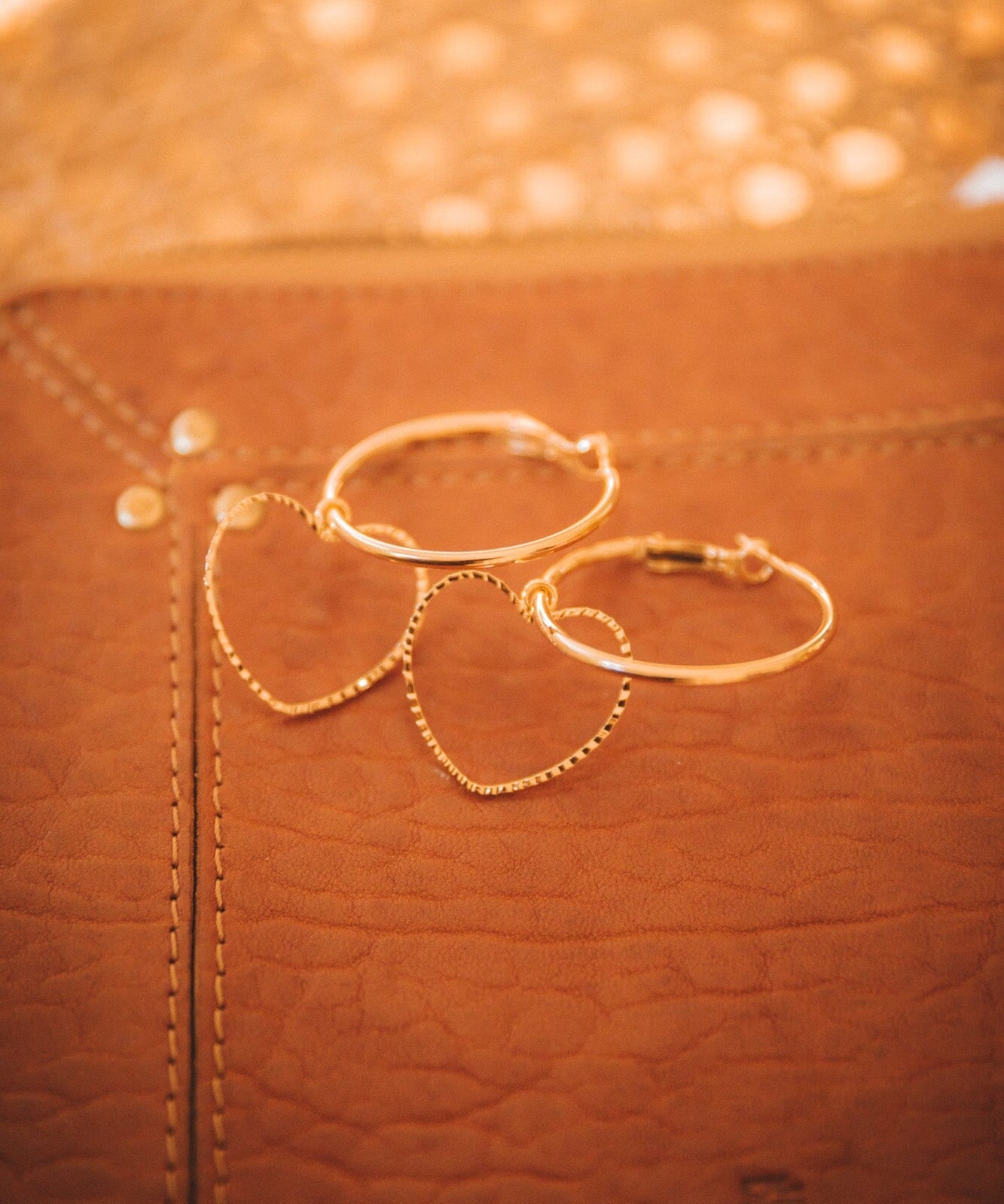 Petites Créoles Aura Or Coeur Boucles d'Oreilles Monsieur Simone