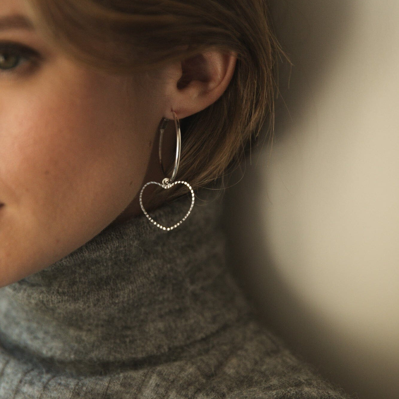 Petites Créoles Aura Or Coeur Boucles d'Oreilles Monsieur Simone