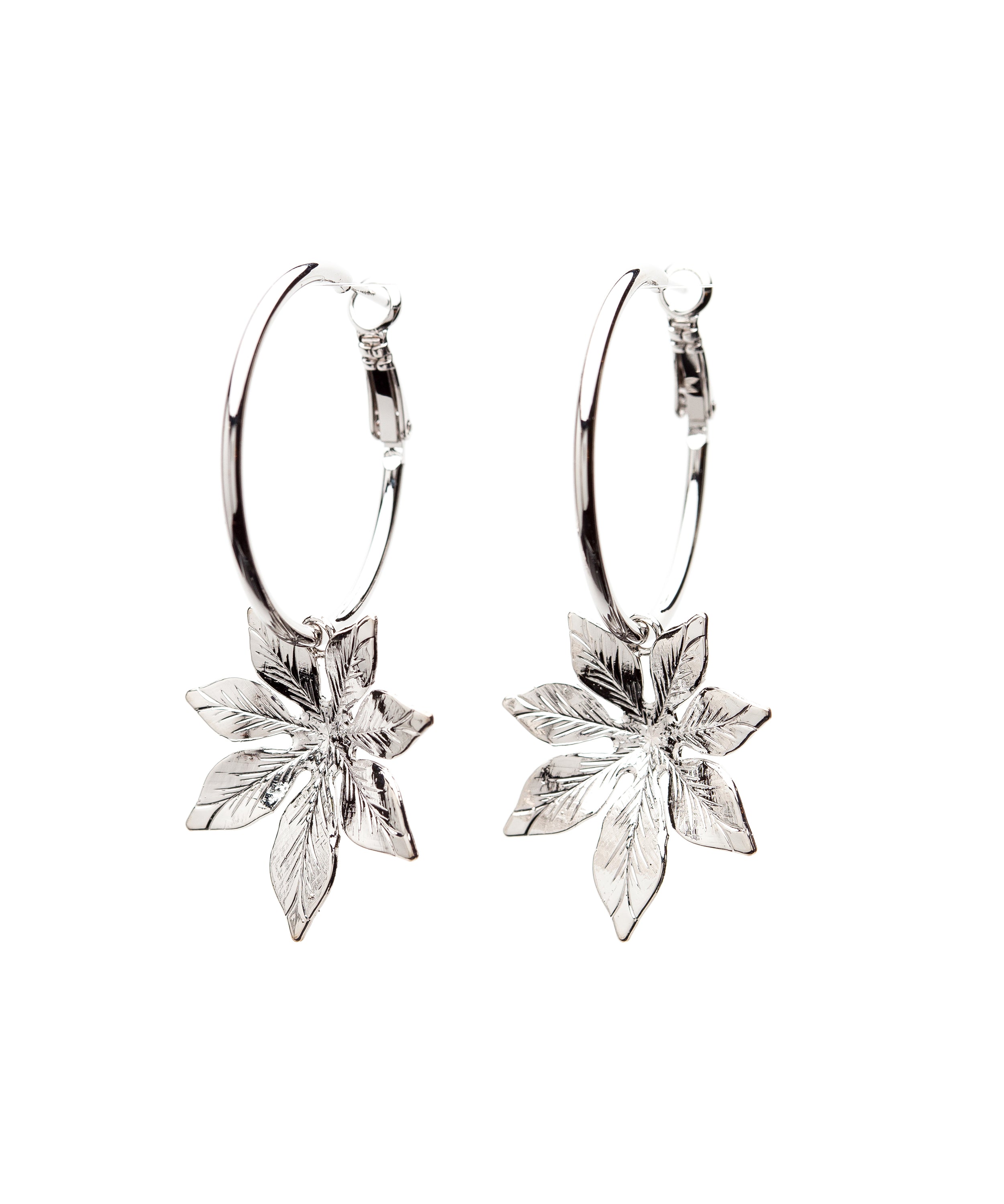 Petites Créoles Chloris Argent Fleurs Boucles d'Oreilles Monsieur Simone