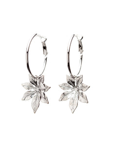 Petites Créoles Chloris Argent Fleurs Boucles d'Oreilles Monsieur Simone