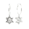 Petites Créoles Hespéris Argent Fleurs Boucles d'Oreilles Monsieur Simone