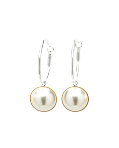 Petites Créoles Nélya Argent Perles Boucles d'Oreilles Monsieur Simone