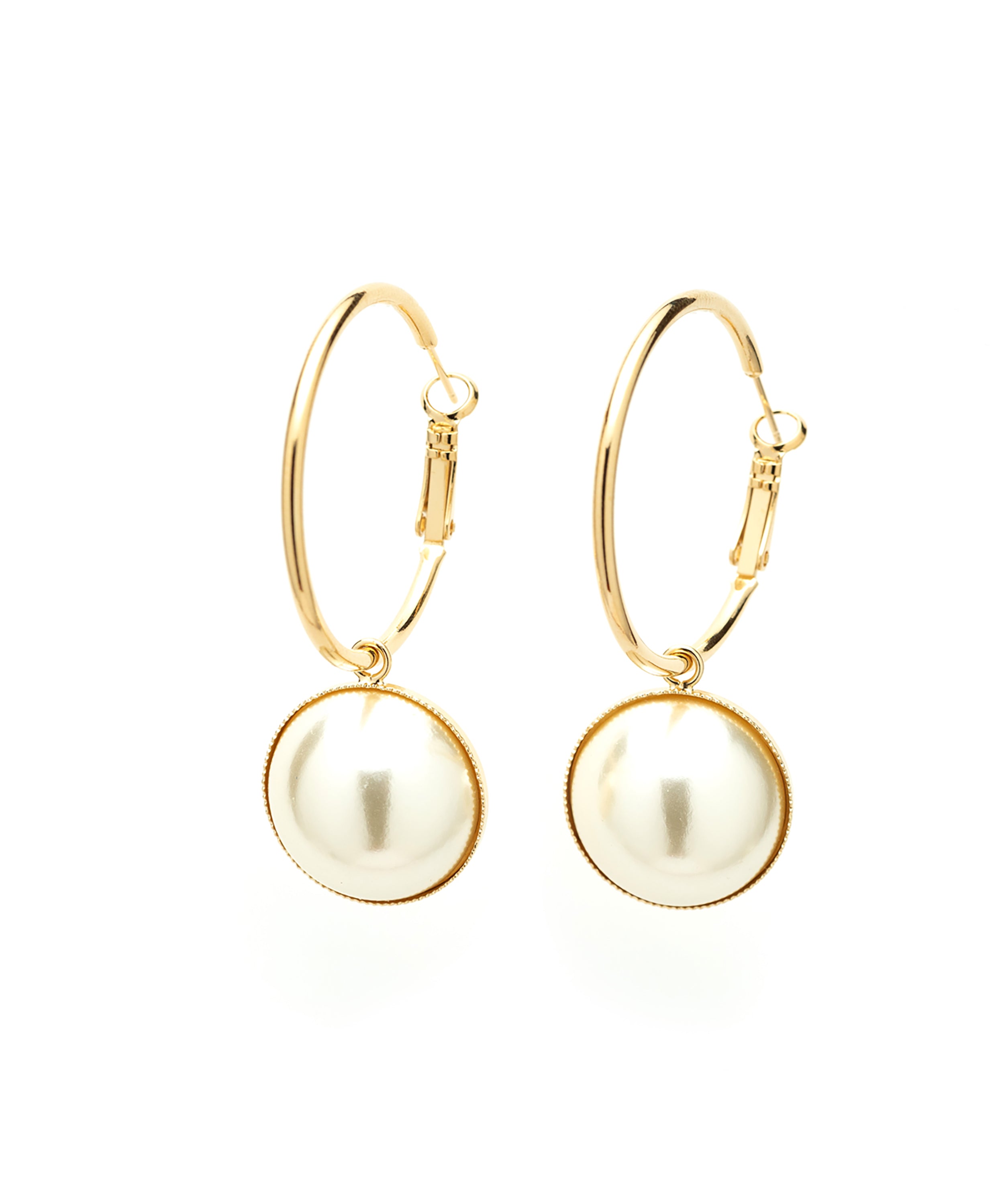 Petites Créoles Nélya Or Perles Boucles d'Oreilles Monsieur Simone