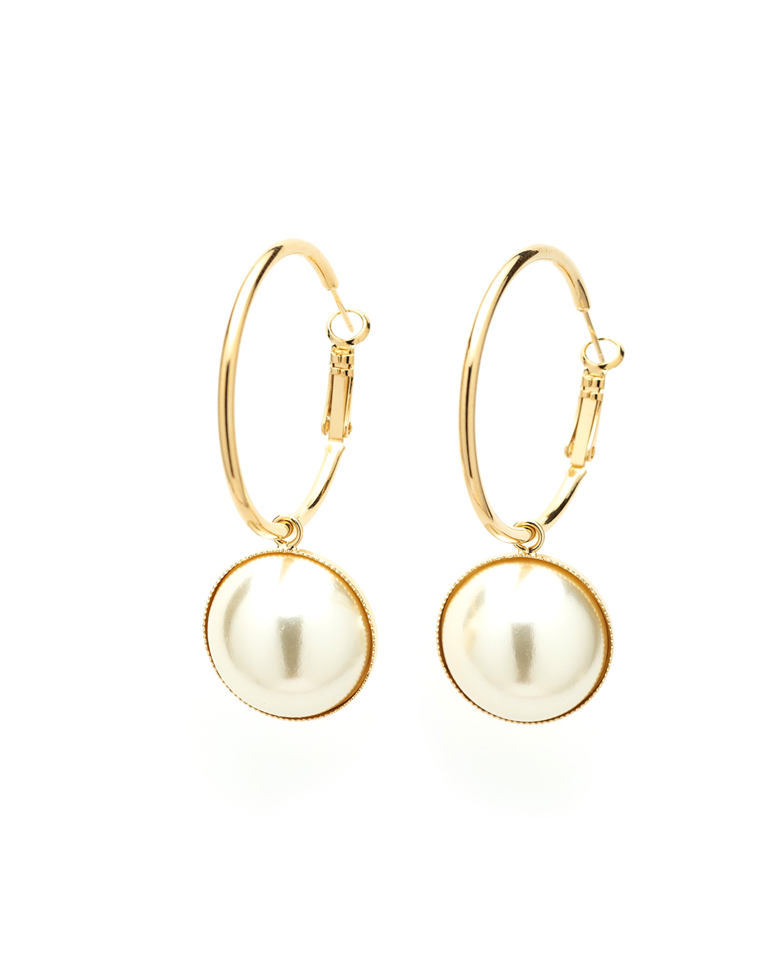 Petites Créoles Nélya Or Perles Boucles d'Oreilles Monsieur Simone