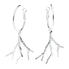 Petites Créoles Pallas Argent Corail Boucles d'Oreilles Monsieur Simone