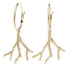Petites Créoles Pallas Or Corail Boucles d'Oreilles Monsieur Simone