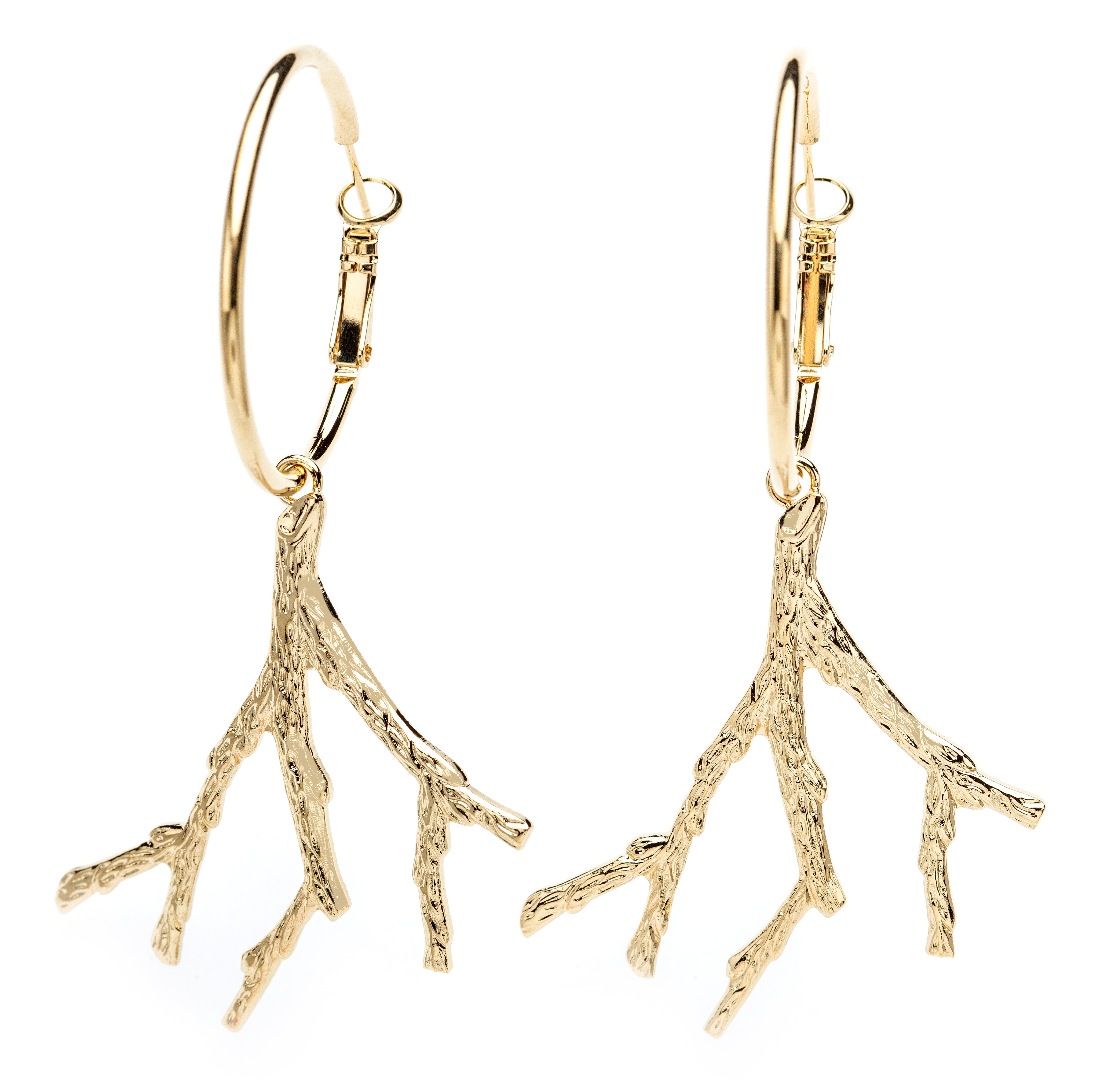 Petites Créoles Pallas Or Corail Boucles d'Oreilles Monsieur Simone
